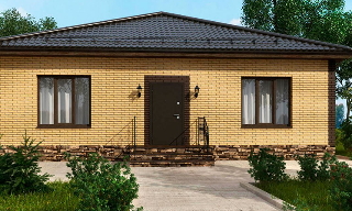 Проекты одноэтажных домов из кирпича | Строй-Жлз - Железнодорожный от 3660 рублей