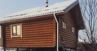 Баня из оцилиндрованного бревна под ключ в железнодорожном - от 135941 рублей